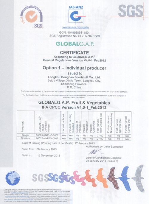 GLOBAL GAP（EU適正農業規範）認証