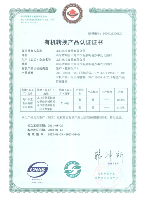 Green Food Grade A Certification